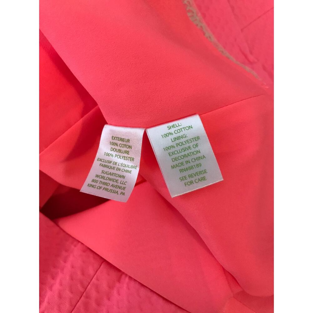 Lilly Pulitzer Largo Shift Dress Size 10 Pink Sun Ray Gold Embroidered - Picture 11 of 12